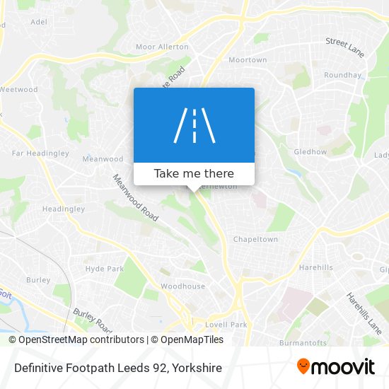 Definitive Footpath Leeds 92 map