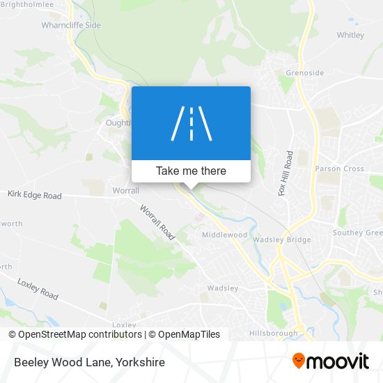 Beeley Wood Lane map