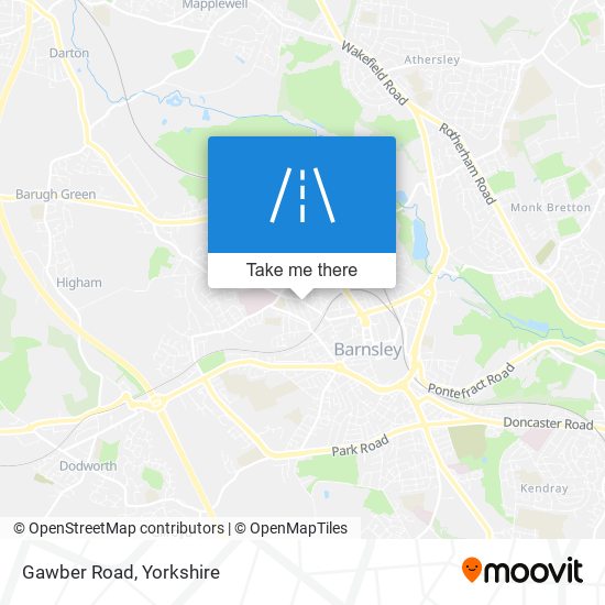 Gawber Road map