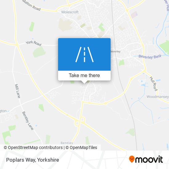Poplars Way map