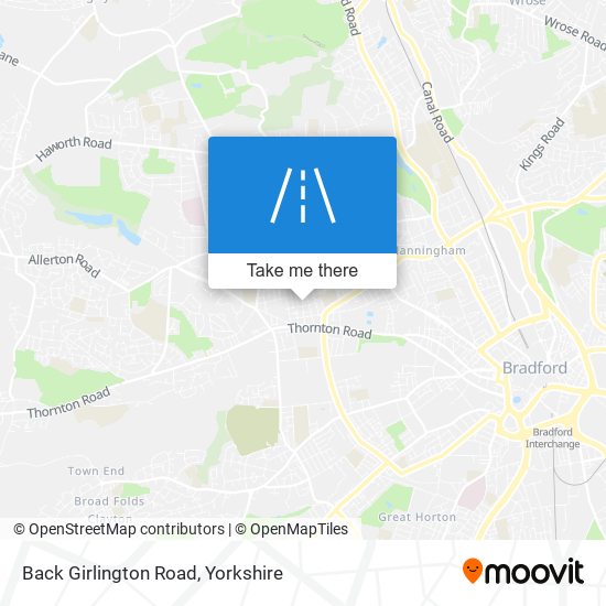 Back Girlington Road map