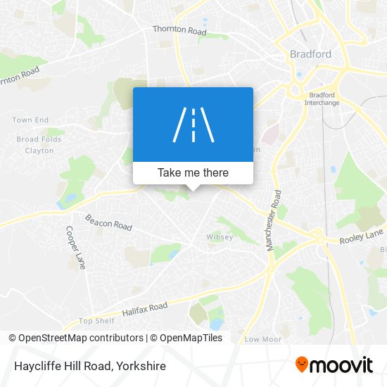 Haycliffe Hill Road map