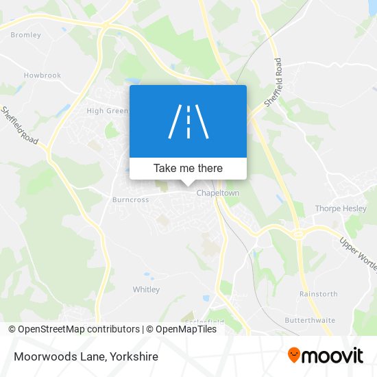Moorwoods Lane map