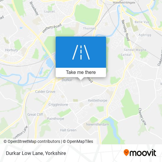 Durkar Low Lane map