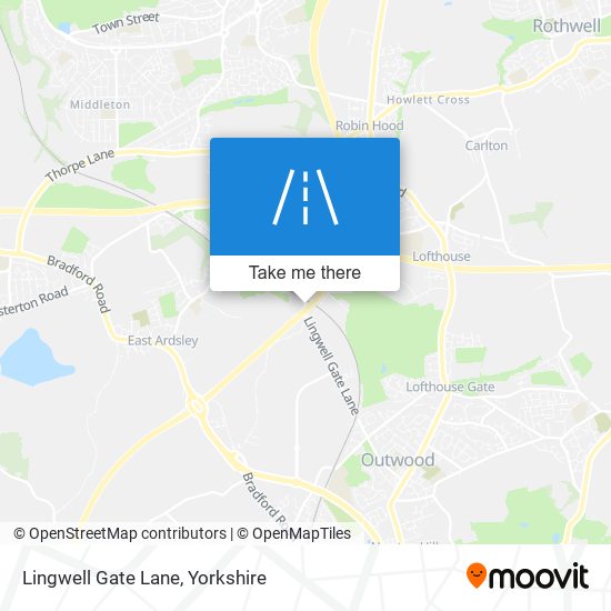 Lingwell Gate Lane map