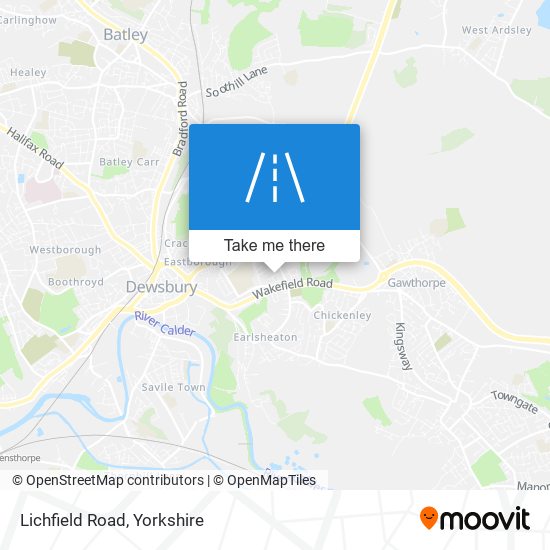 Lichfield Road map