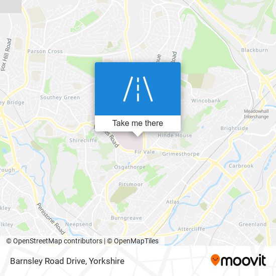 Barnsley Road Drive map