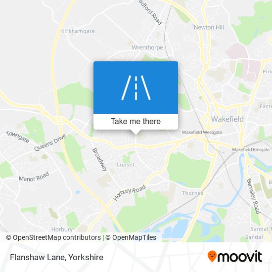 Flanshaw Lane map