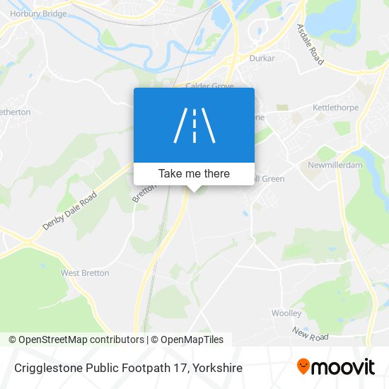 Crigglestone Public Footpath 17 map
