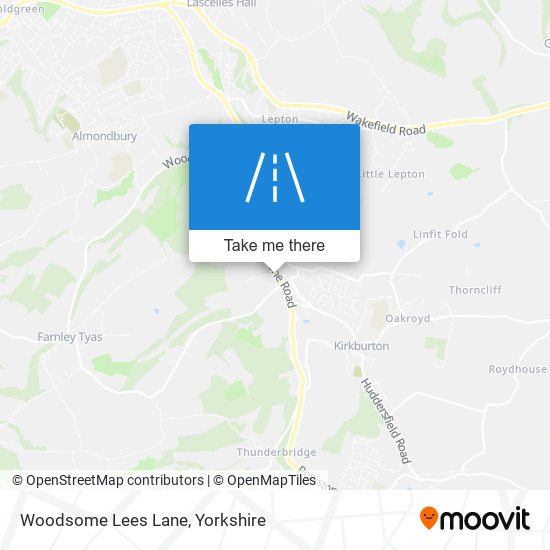 Woodsome Lees Lane map