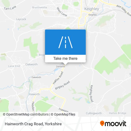 Hainworth Crag Road map