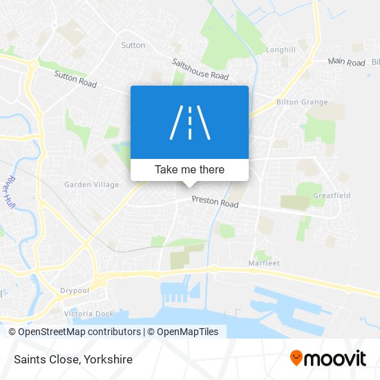 Saints Close map
