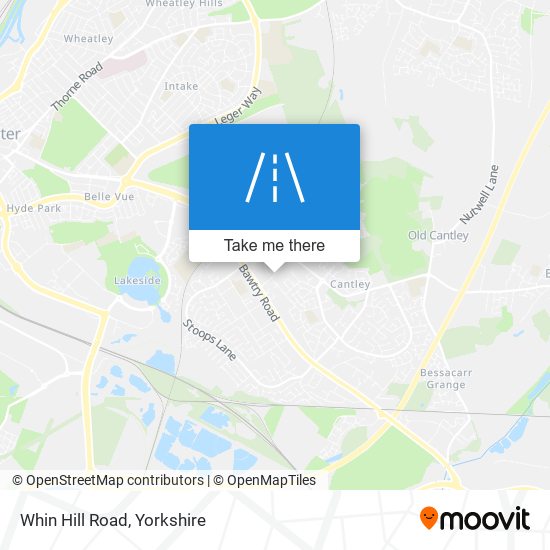 Whin Hill Road map
