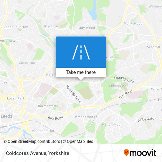 Coldcotes Avenue map
