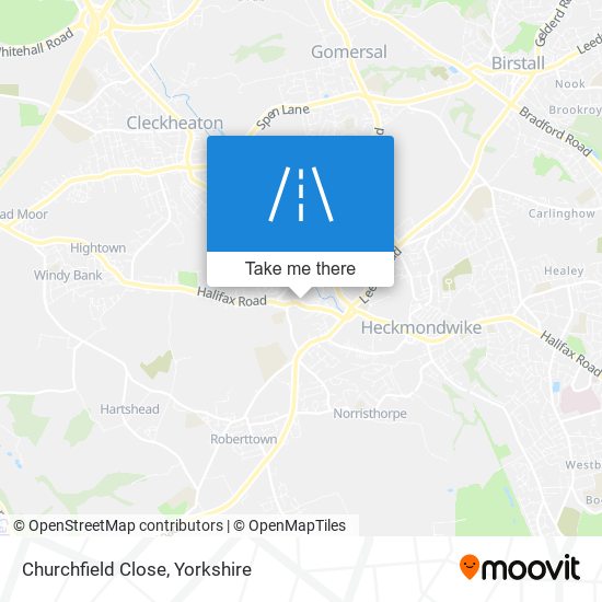 Churchfield Close map