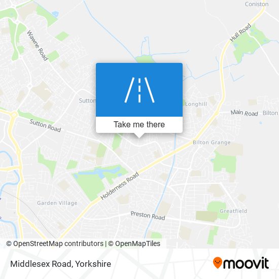 Middlesex Road map