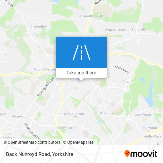Back Nunroyd Road map