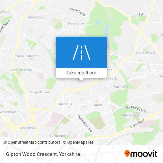 Gipton Wood Crescent map