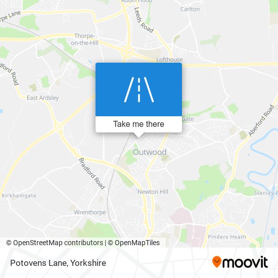 Potovens Lane map