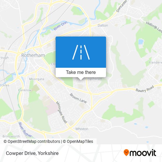 Cowper Drive map