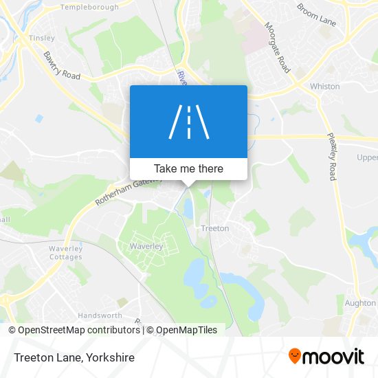 Treeton Lane map