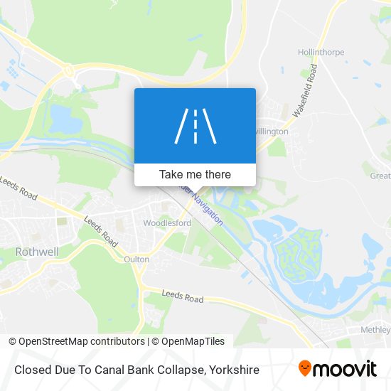 Closed Due To Canal Bank Collapse map