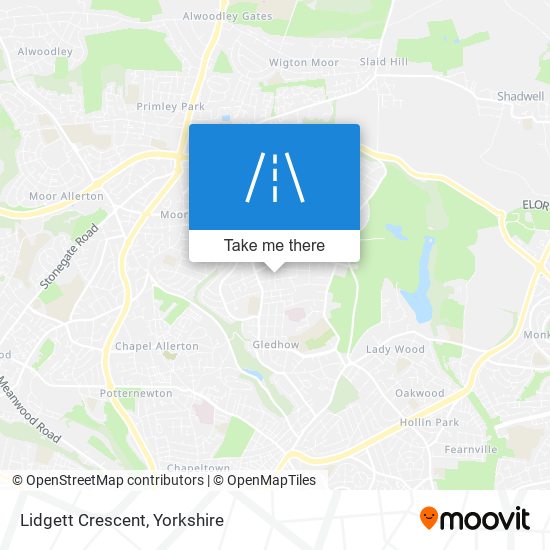 Lidgett Crescent map