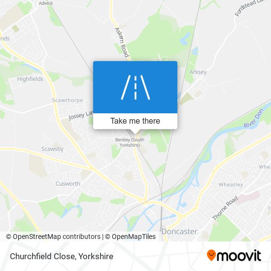 Churchfield Close map
