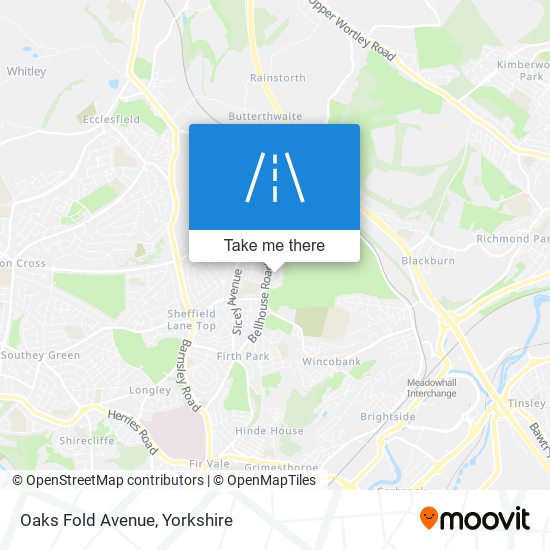 Oaks Fold Avenue map