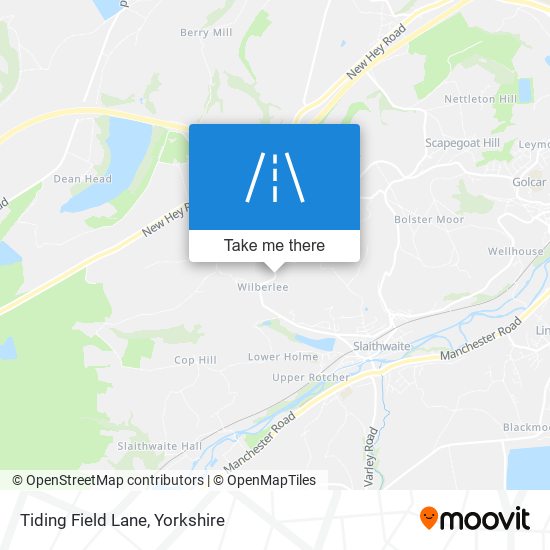 Tiding Field Lane map