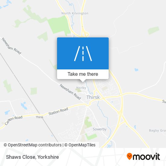 Shaws Close map