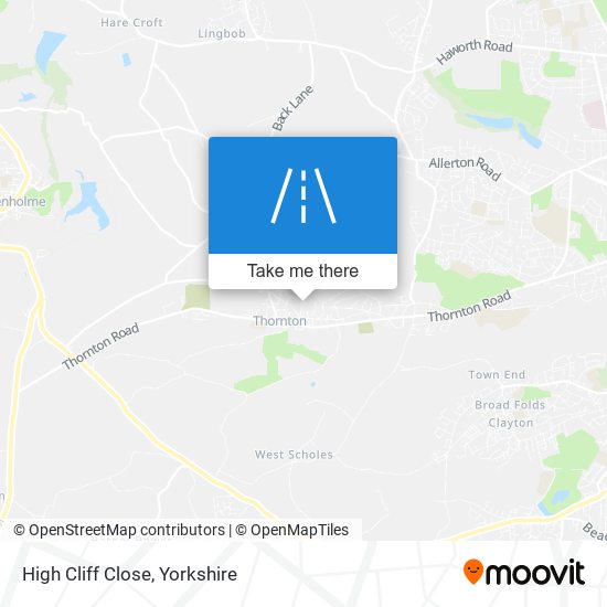 High Cliff Close map