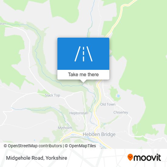 Midgehole Road map