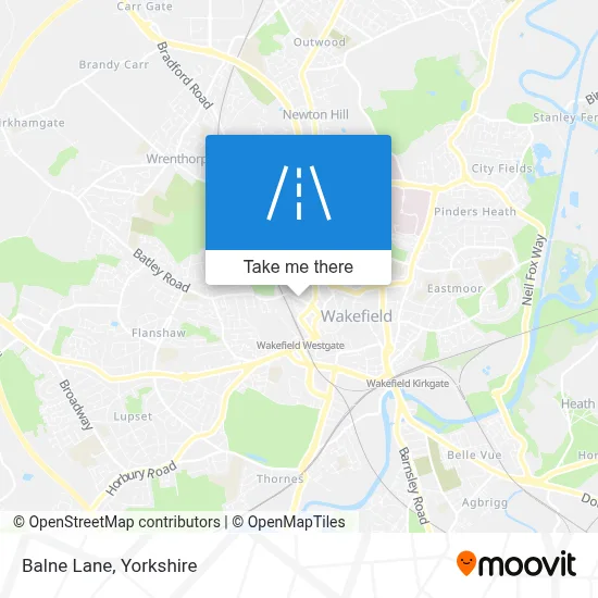 How to get to Balne Lane, Wakefield by bus or train?