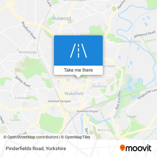 Pinderfields Road map