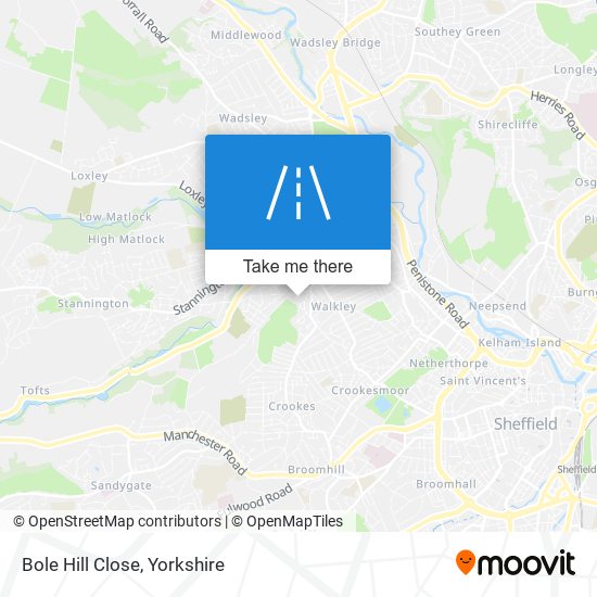 Bole Hill Close map
