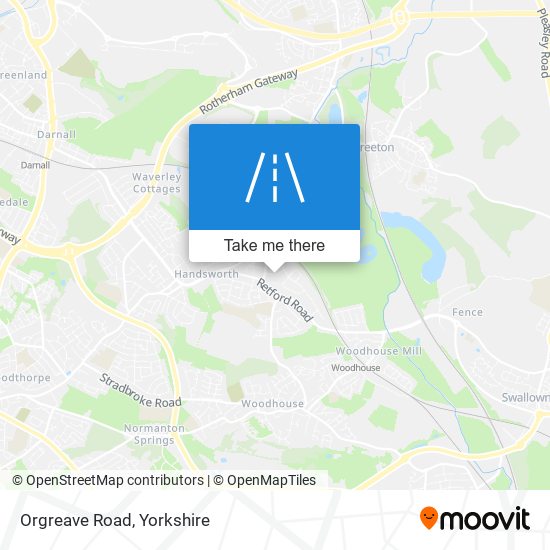 Orgreave Road map