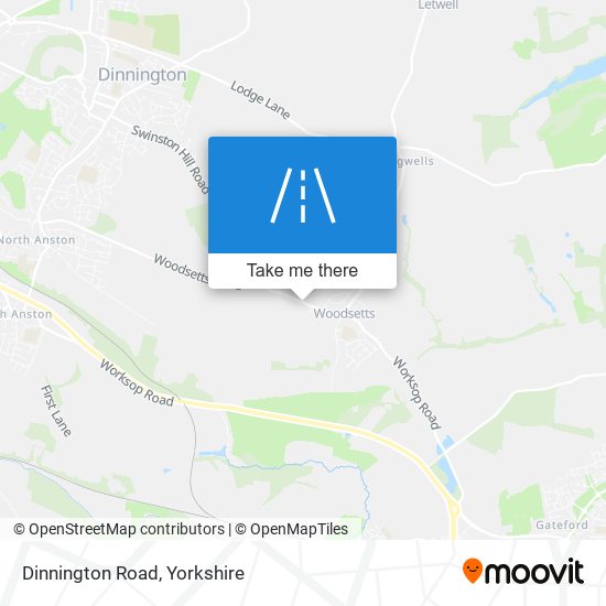 Dinnington Road map