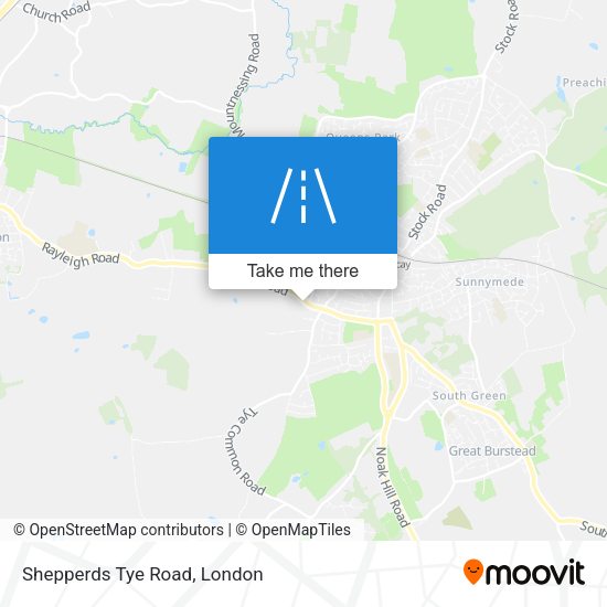 Shepperds Tye Road map
