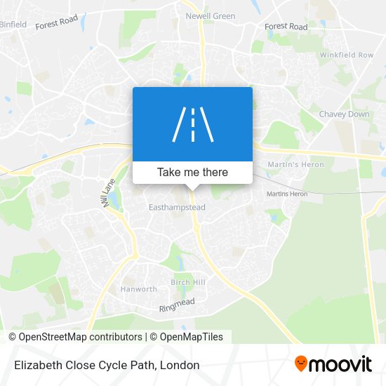 Elizabeth Close Cycle Path map