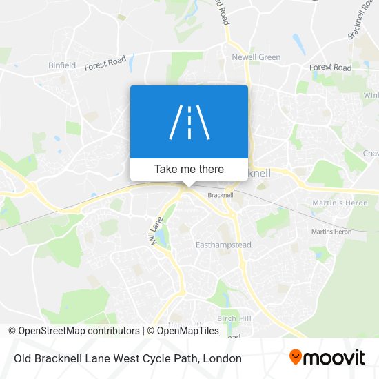 Old Bracknell Lane West Cycle Path map