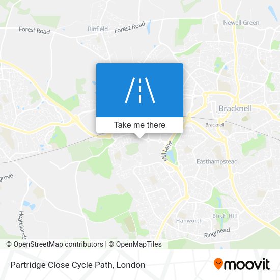 Partridge Close Cycle Path map