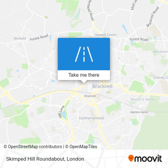 Skimped Hill Roundabout map