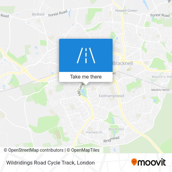 Wildridings Road Cycle Track map