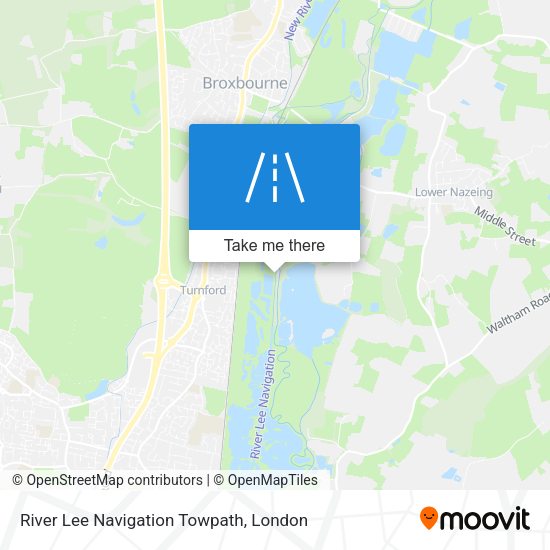 River Lee Navigation Towpath map