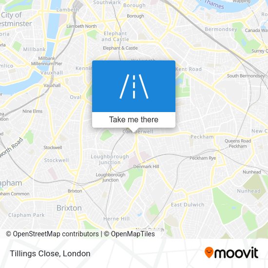 Tillings Close map