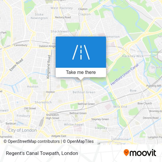 Regent's Canal Towpath map