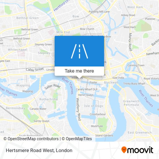 Hertsmere Road West map