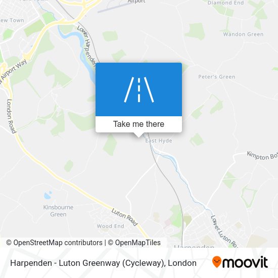 Harpenden - Luton Greenway (Cycleway) map