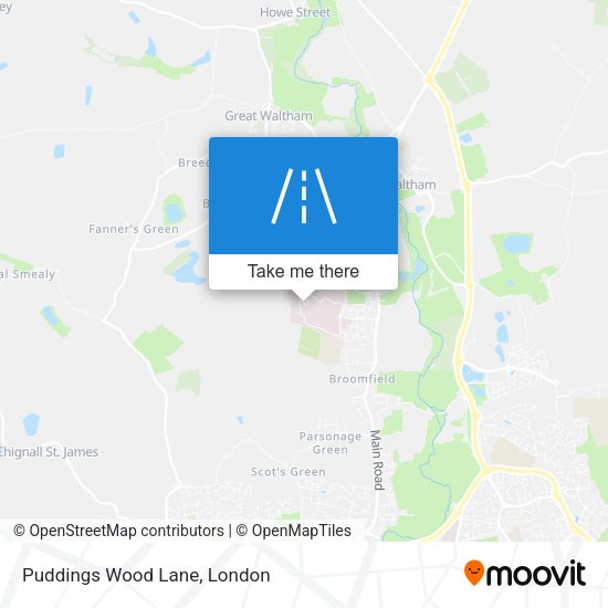 Puddings Wood Lane map